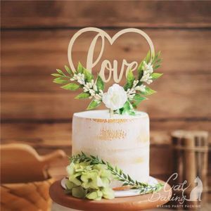 Ins Love Flower Happy Birthday Cake Toppers White